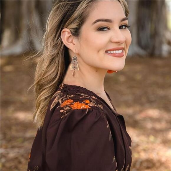 Boho Dreamcatcher Dangle Earrings | Feather Tassel Vintage Bohemian Jewelry - Picture 5 of 8